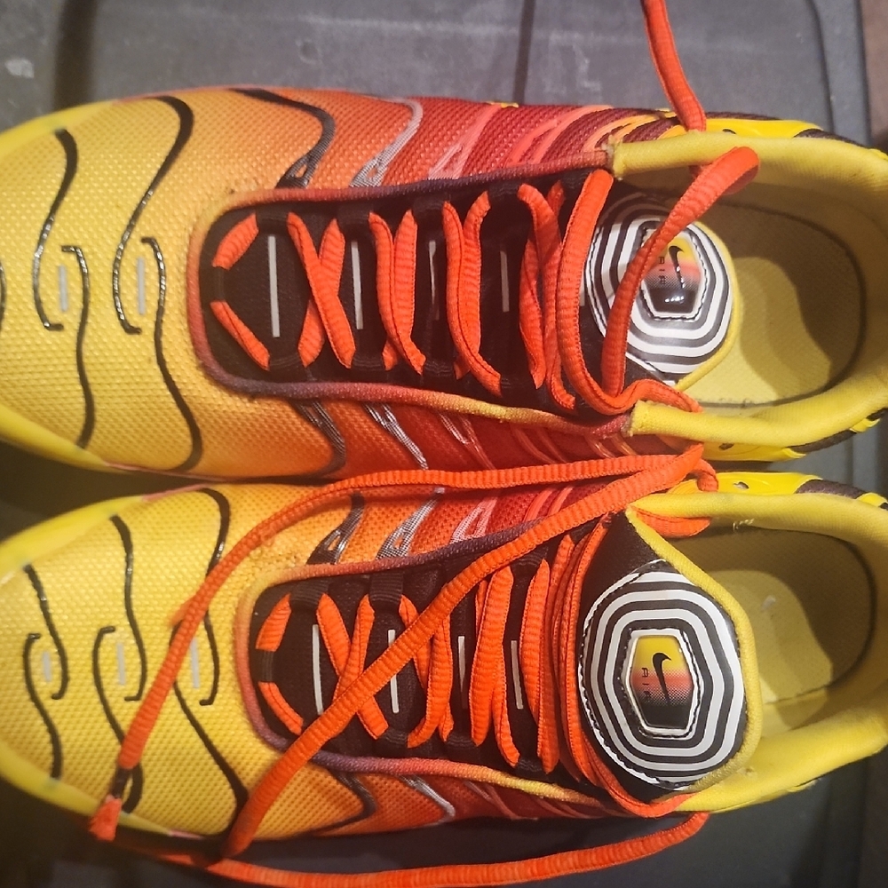 Vibrant Yellow and Orange Athletic Shoes